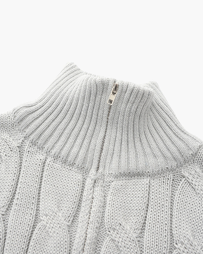 Verbier White Half Zip Sweater Winter Sale