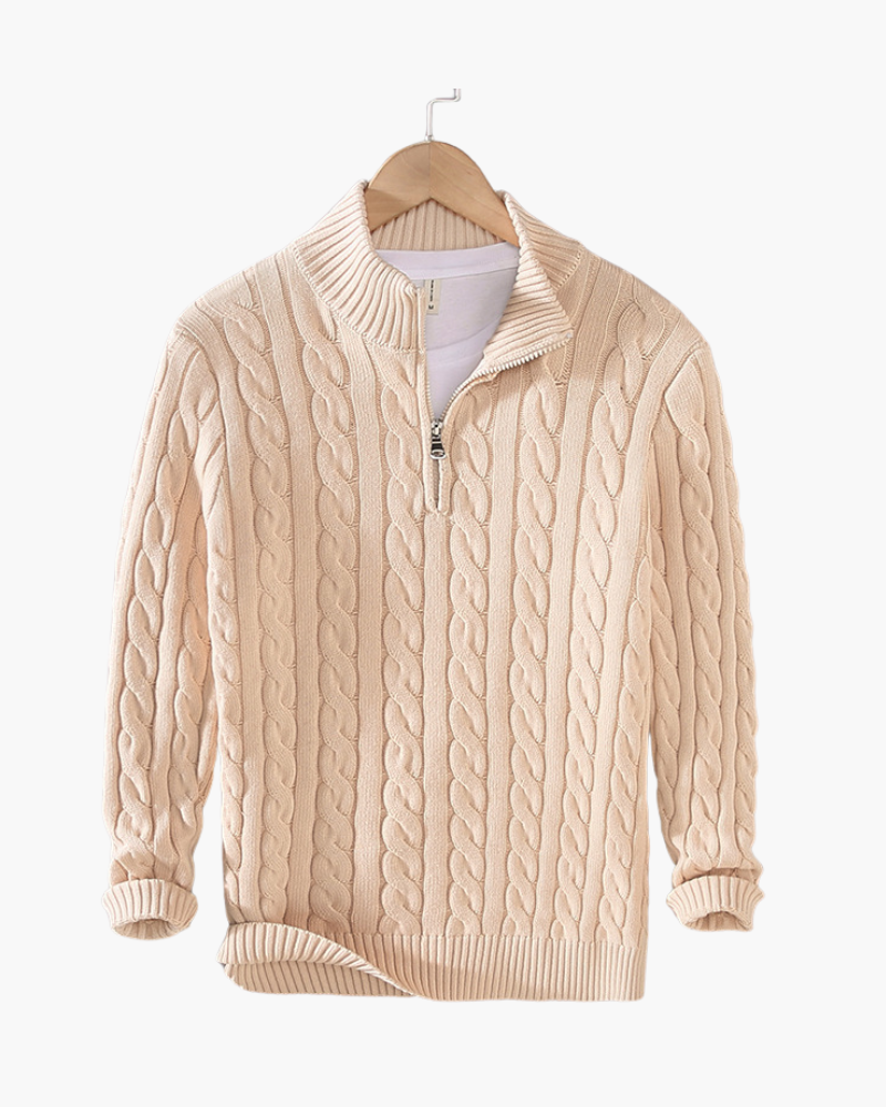 Verbier Beige Half Zip Sweater Winter Sale