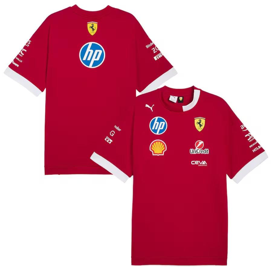 Scuderia Ferrari 2025 Team Oversized T-Shirt - Dark Red Formula 1 F1 Formula One